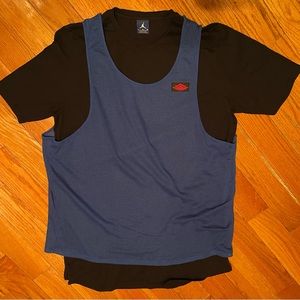 NWOT jordan blue label shirt 2 layers size large royal blue